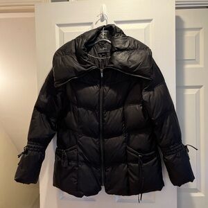 Cole Haan Women's Down Puffer Jacket High Neck Black L